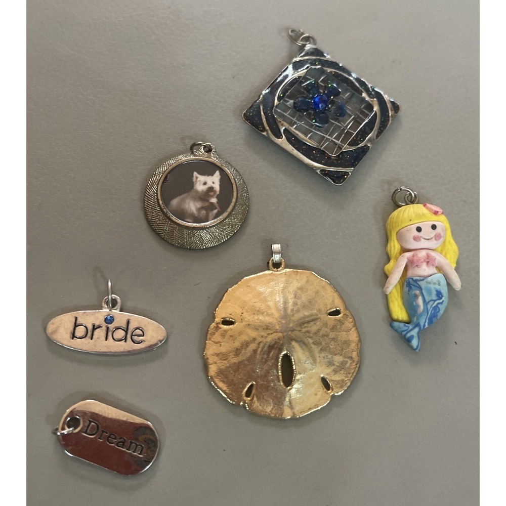 Pendant‎ Lot Of 6 For Your Necklace Mermaid Locket Charms